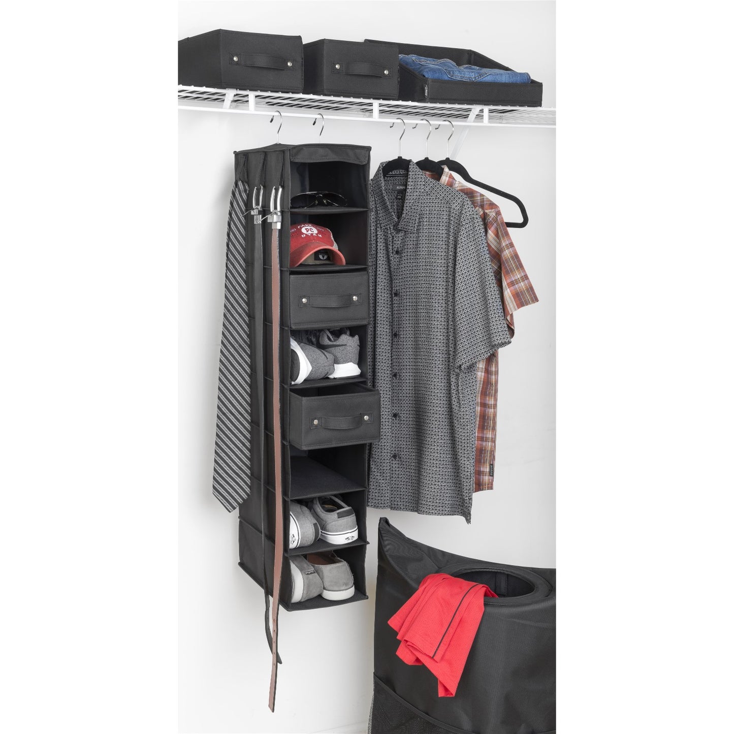 8-Shelf Closet Organizer with Removable Drawers