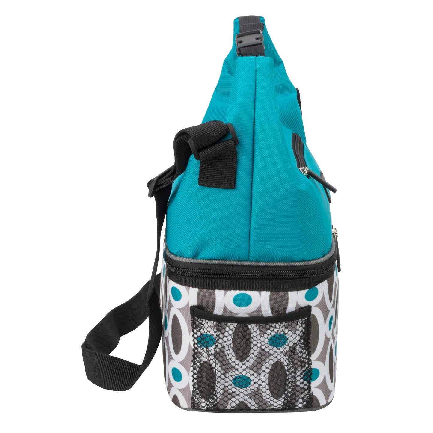 Compact Lunch Cooler - 2 Insulated Compartments - Modern Links Pattern
