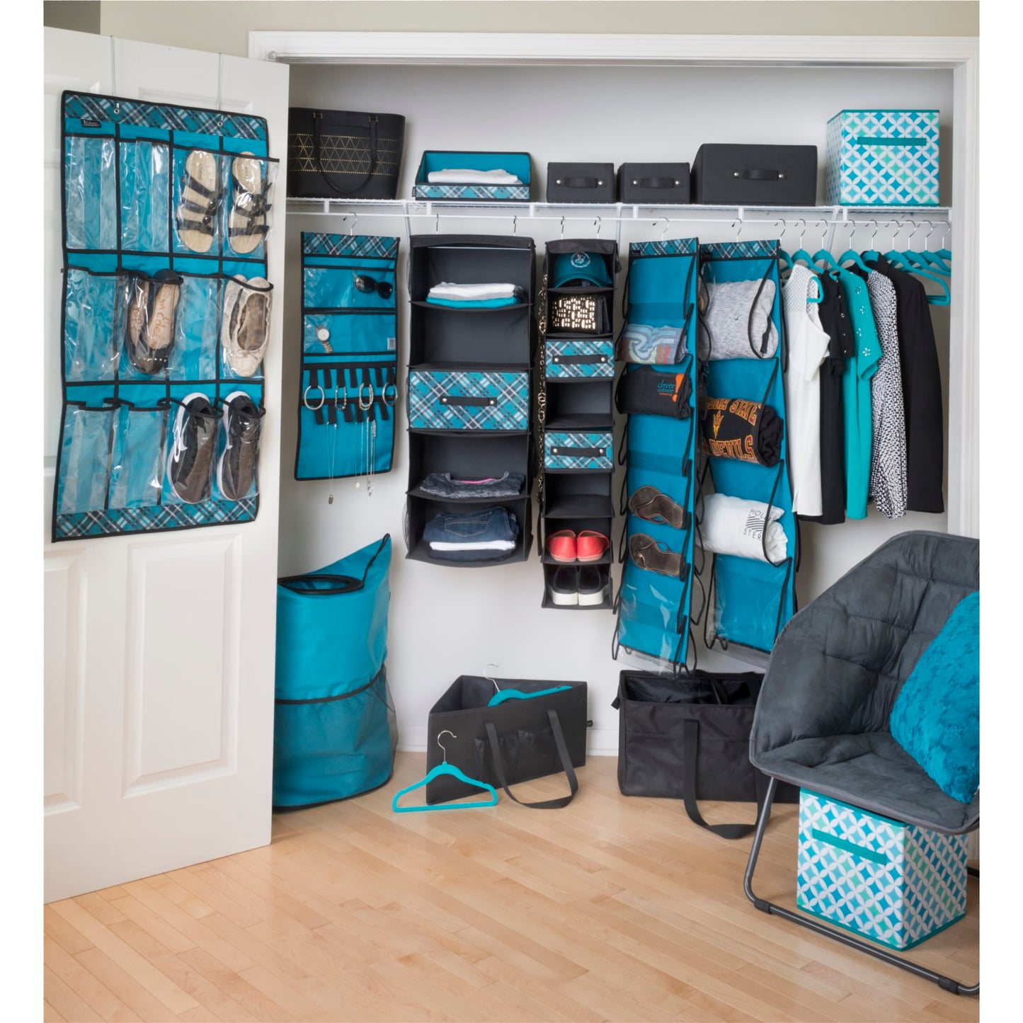 Jewelry Cubby - Teal Plaid