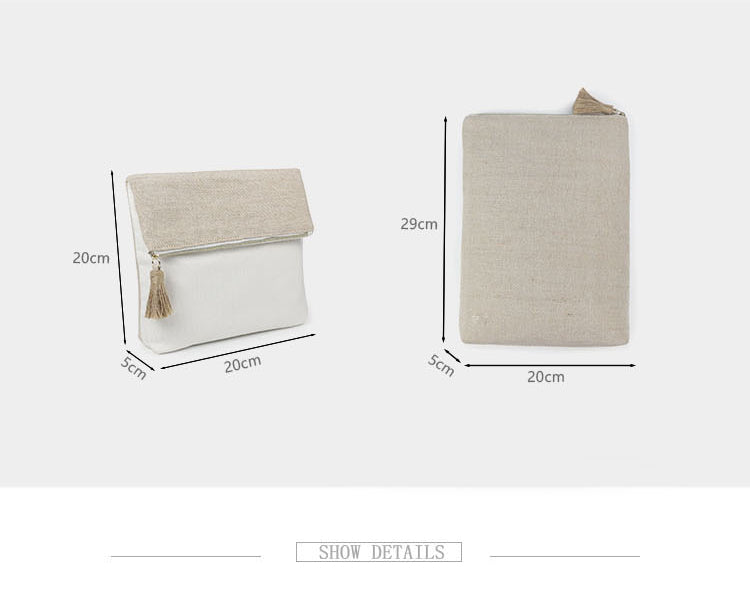 Cream Canvas Tote + Hemp Cosmetic & Tech Bag - Bundle